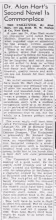 Dr. Alan Hart's Second Novel is Commonplace from Honolulu Star-Bulletin Saturday, May 02, 1936 Page 46