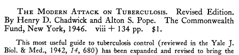 Review of “The Modern Attack on Tuberculosis” by M. Tager